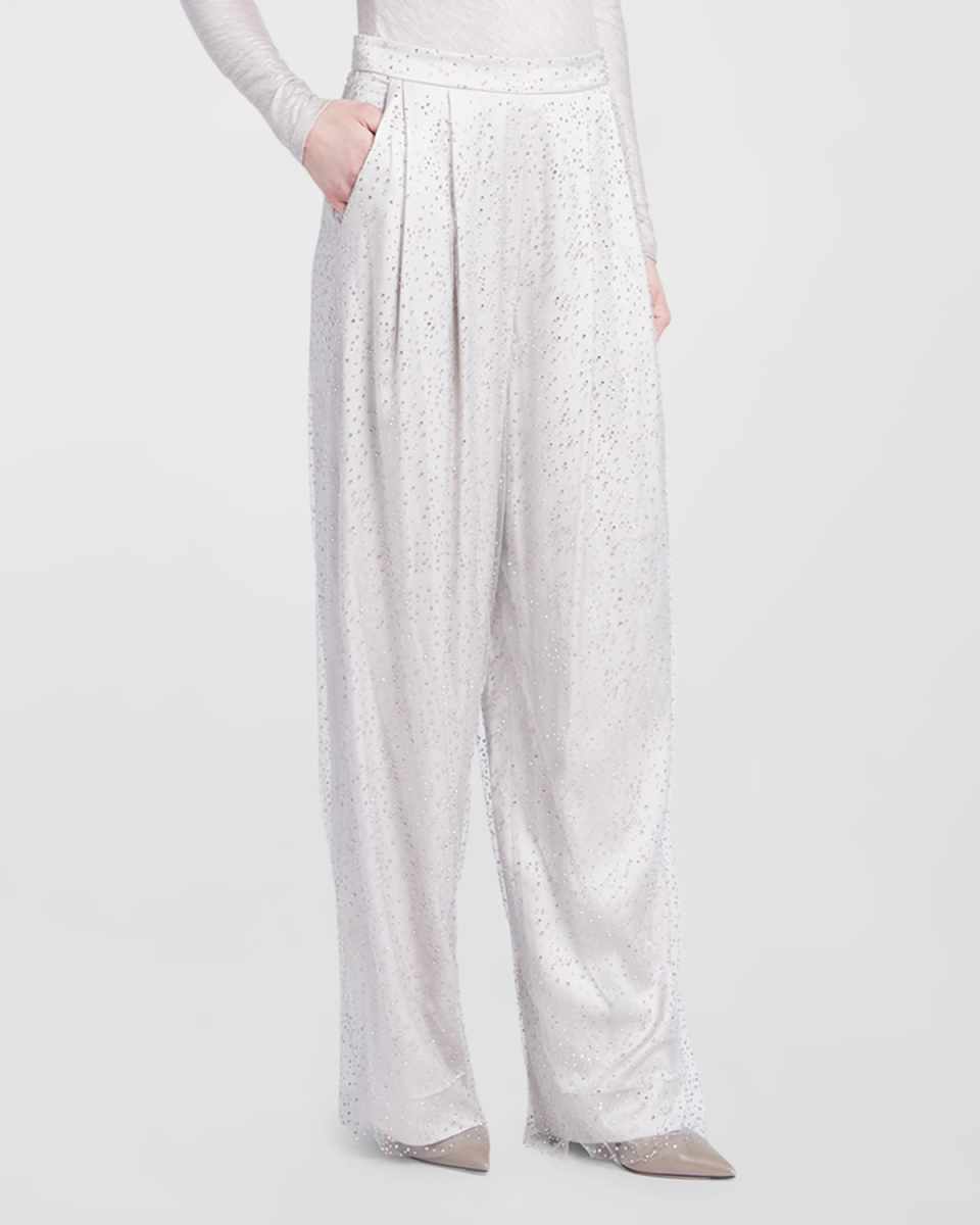 Satin Beaded Pants